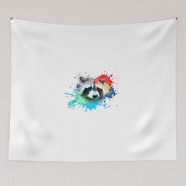 Item preview, Raccoon, bear, colorful, splash of color designed and sold by theherbst131313.