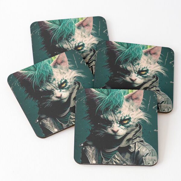 Item preview, punk cat designed and sold by chicagocat80s.