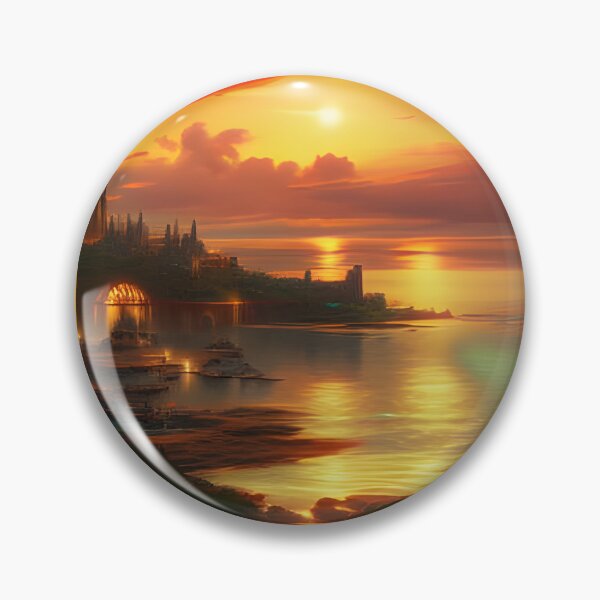 Item preview, Medieval harbor at sunset designed and sold by ZarliaShop.