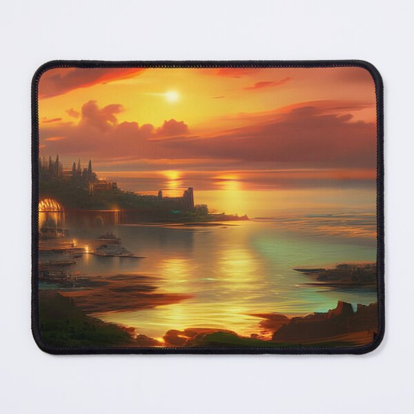 Item preview, Medieval harbor at sunset designed and sold by ZarliaShop.