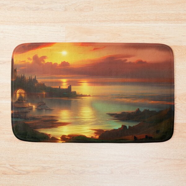 Item preview, Medieval harbor at sunset designed and sold by ZarliaShop.