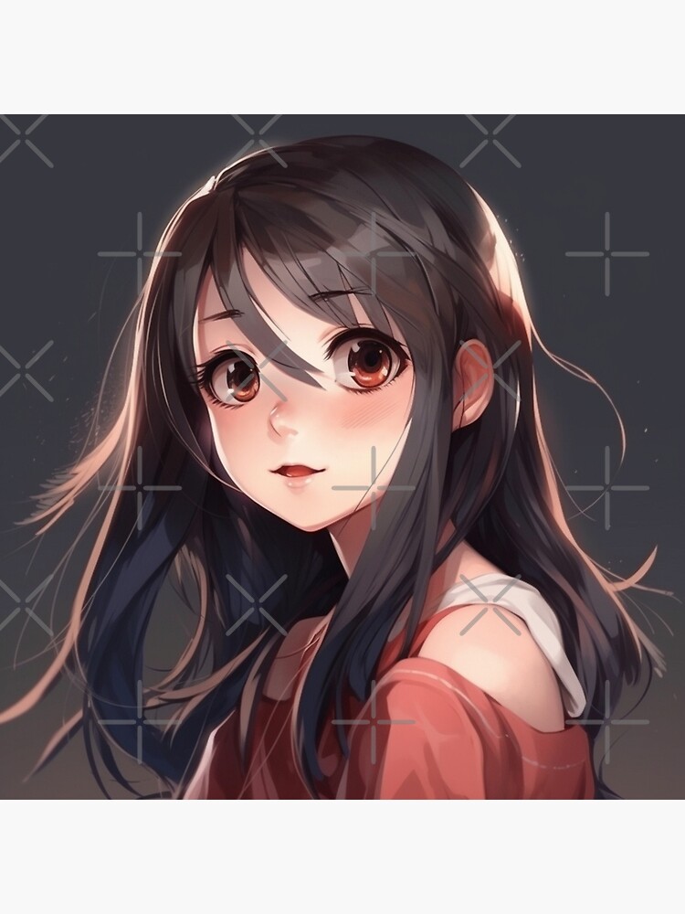  Cute Anime Pfps Brunette Girl Poster Decorative