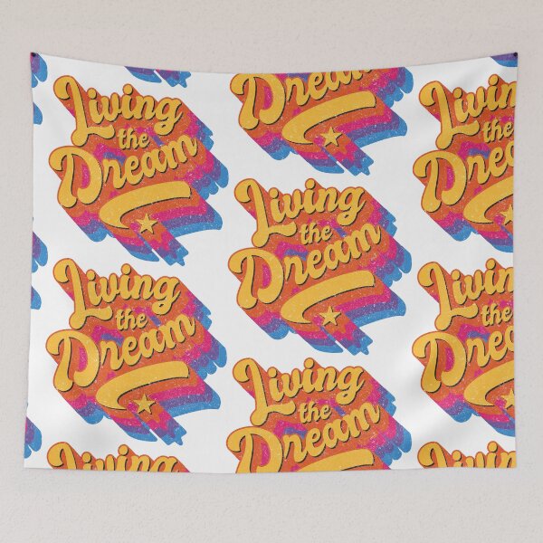 Item preview, Living the Dream big funky words colourful designed and sold by boec gear.