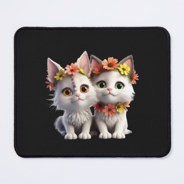 Item preview, Couple of Cats with Flowers Essential designed and sold by CRAZY&ART.
