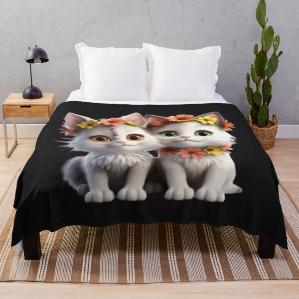 Item preview, Couple of Cats with Flowers Essential designed and sold by CRAZY&ART.