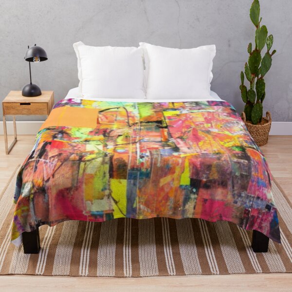 Item preview, Vibrant Art in Neon Colors - Eclectic Mixed Media Collage designed and sold by ArtazaBazaar.