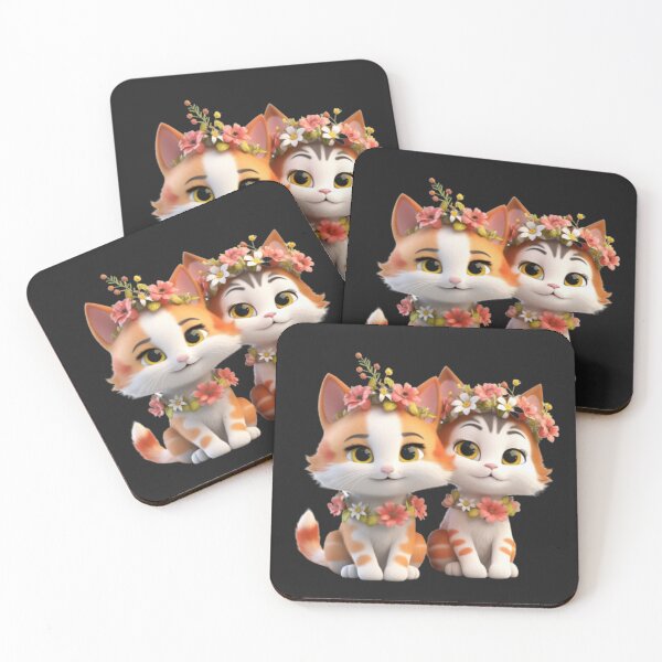 Item preview, Couple of Cats with Flowers Essential designed and sold by CRAZY&ART.