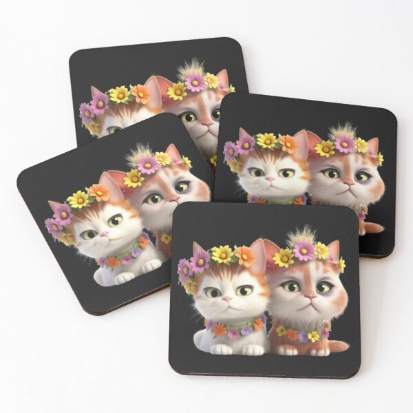 Item preview, Couple of Cats with Flowers Essential designed and sold by CRAZY&ART.
