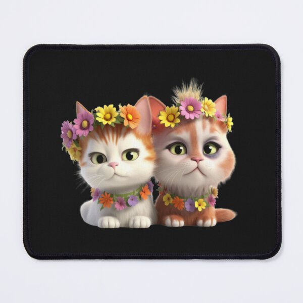 Item preview, Couple of Cats with Flowers Essential designed and sold by CRAZY&ART.