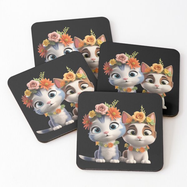 Item preview, Couple of Cats with Flowers Essential designed and sold by CRAZY&ART.