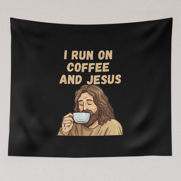 Item preview, I Run On Coffee and Jesus designed and sold by ArtisShops.