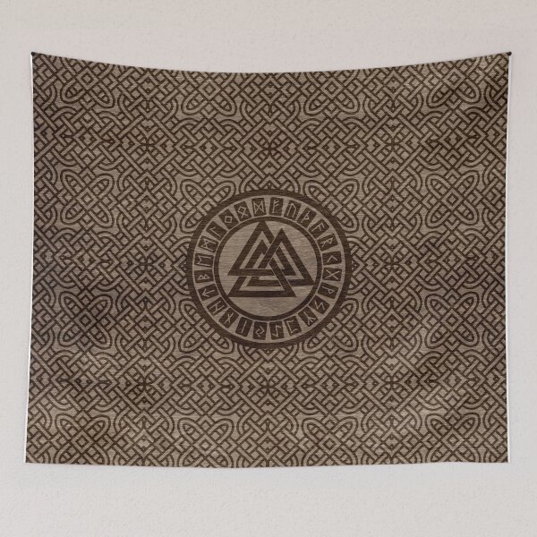 Item preview, Valknut Symbol and Runes on Celtic Pattern on Wood designed and sold by k9printart.