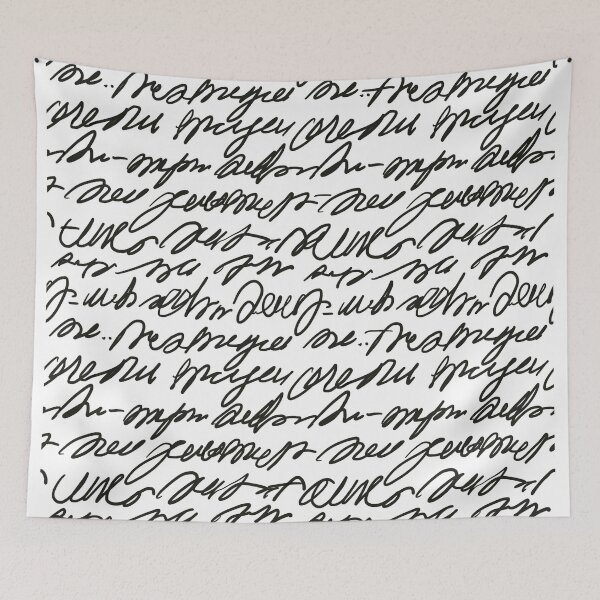 Item preview, Asemic Writing Pattern in Black designed and sold by victorianhare.
