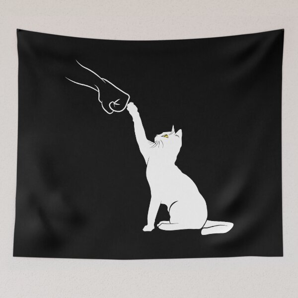 Item preview, Cute Cat Fist Bump Minimalistic Lineart Cartoon - Cat Lover designed and sold by TheInkElephant.