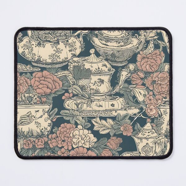 Item preview, Classic luxury floral tea time in blue designed and sold by CroffleStudio.