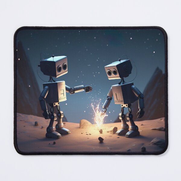 Item preview, Robotic Romance under Meteor Shower designed and sold by PrintCove.