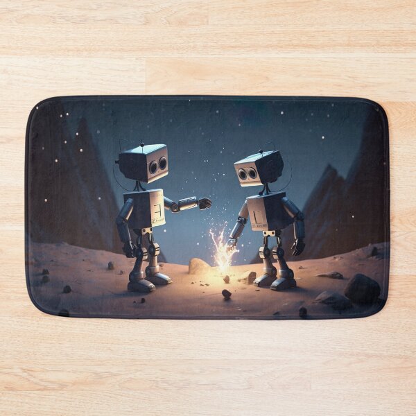 Item preview, Robotic Romance under Meteor Shower designed and sold by PrintCove.