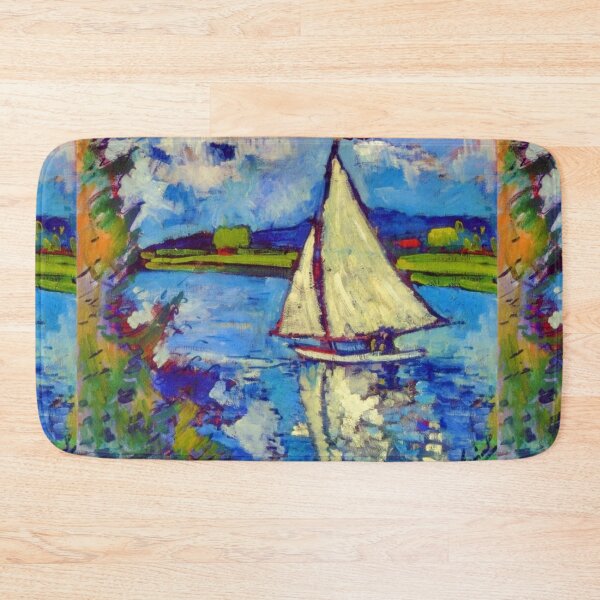 Item preview, White Sailboat at Chatou, 1907,Le bassin à Chatou, oil on canvas, (Digitally enhanced by Watermark NZ Press)  designed and sold by CristalleLisa.