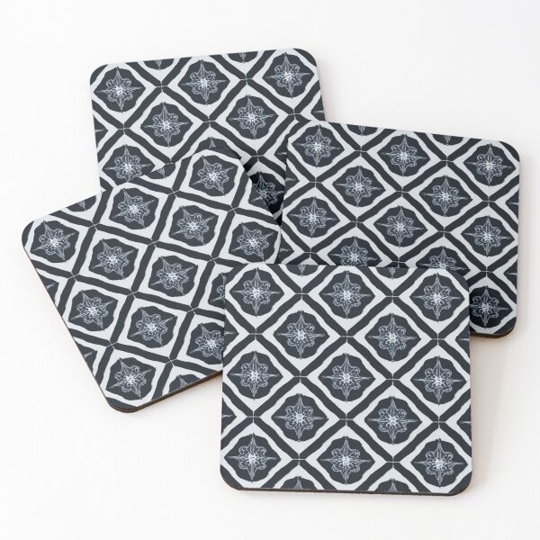 Artikelvorschau, Retro Tile Pattern Cold white and dark blue and Black, Like a Plaid entworfen und verkauft von RetroTile.
