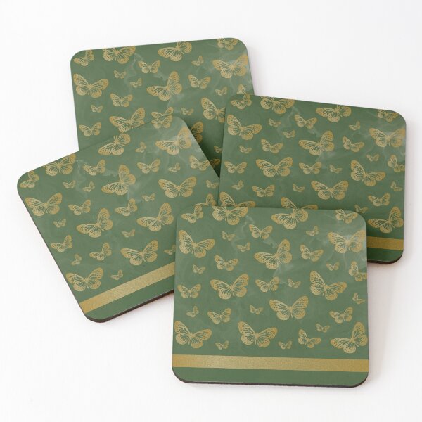Item preview, Gold Butterflies | Emerald Green Marble designed and sold by Wintre2.