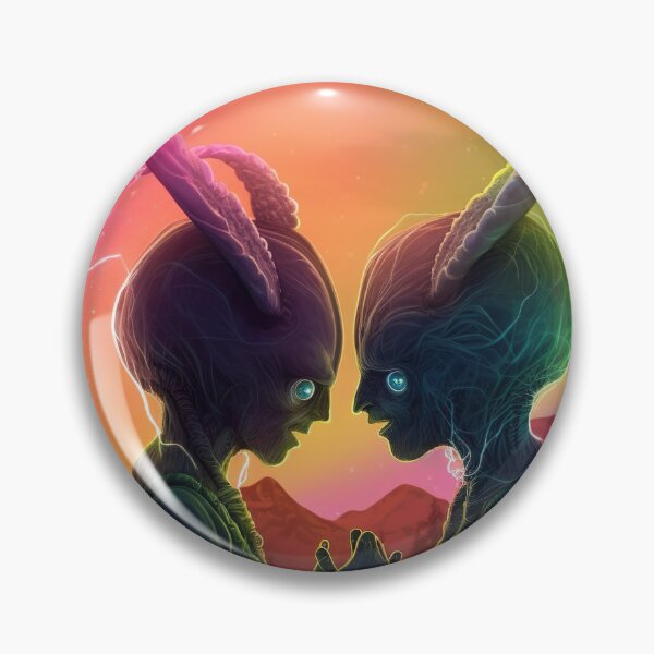 Item preview, Alien Love in Rainbow Aurora designed and sold by PrintCove.