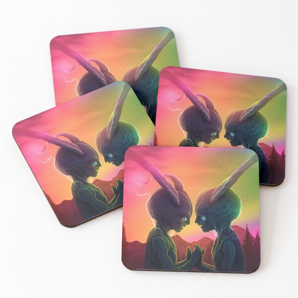 Item preview, Alien Love in Rainbow Aurora designed and sold by PrintCove.