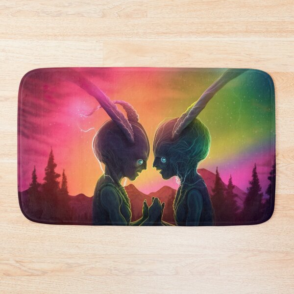 Item preview, Alien Love in Rainbow Aurora designed and sold by PrintCove.