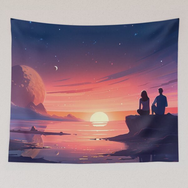 Item preview, Cosmic Binary Sunset Beach designed and sold by PrintCove.