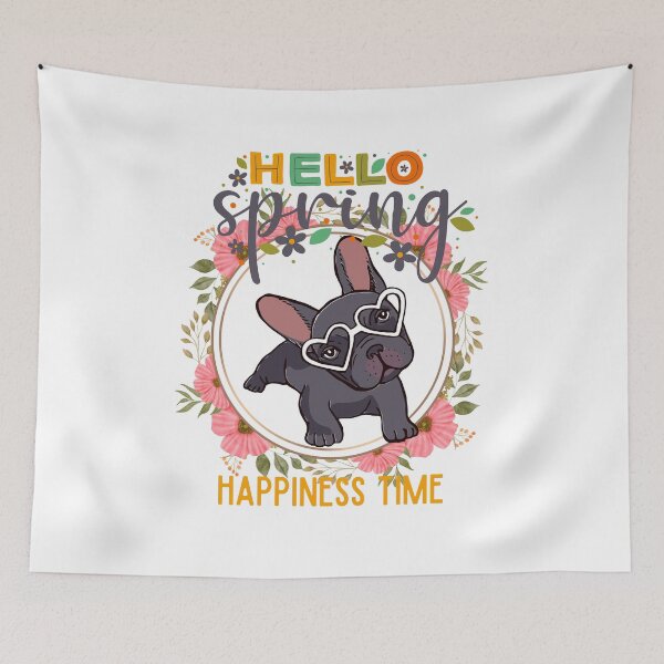 Item preview, Hello Spring Happiness Time French Bulldog lover designed and sold by desimino.