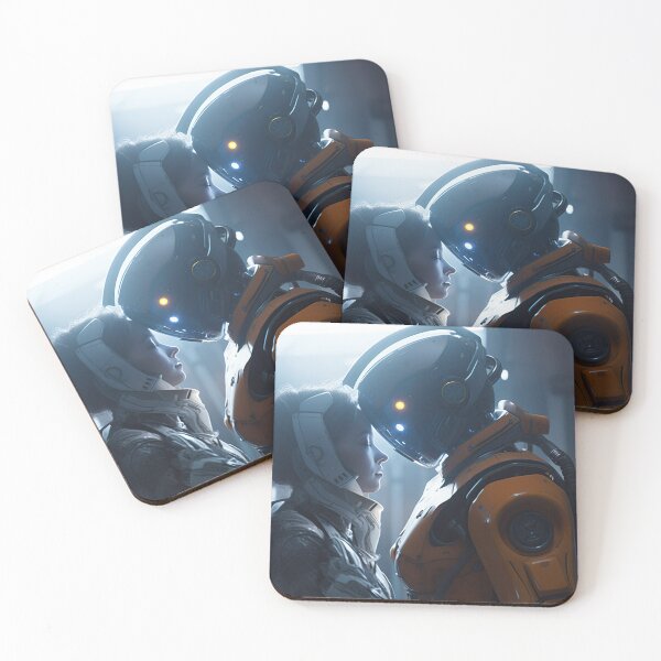 Item preview, Futuristic Embrace on Space Station designed and sold by PrintCove.