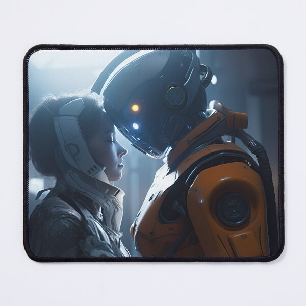 Item preview, Futuristic Embrace on Space Station designed and sold by PrintCove.