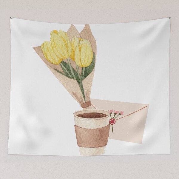Item preview, Flower, letter, and coffee cottagecore designed and sold by print-et-al.