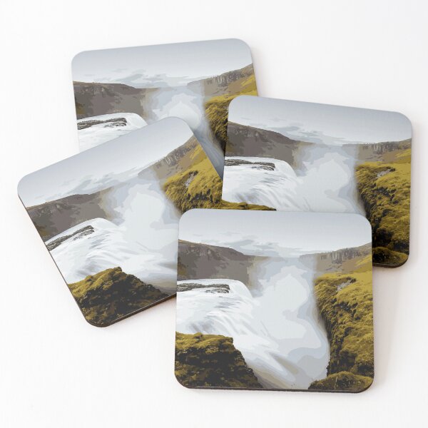 Item preview, Gullfoss Falls Iceland Vector Art designed and sold by Explore The Wilds.