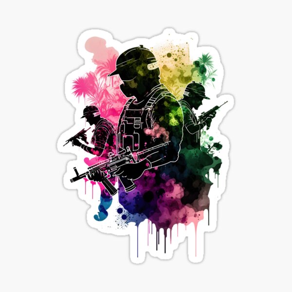 Vista previa del artículo con la obra «Paintball players », diseñado y vendido por EternalDelight1.