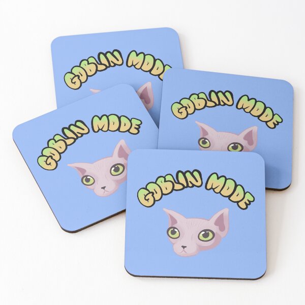 Item preview, Goblin Mode Hairless Cat Sphynx Cat (In Blue) designed and sold by Creepy-Cutesie.
