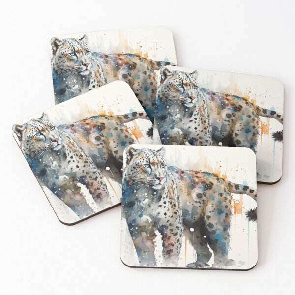 Item preview, Splash Art Snow Leopard designed and sold by wildlifezen.