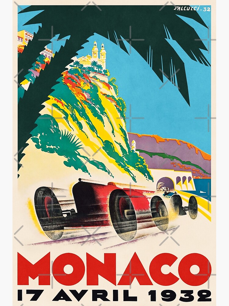 Disover Vintage Poster - Grand Prix Monaco - Robert Falucci - 1932 Premium Matte Vertical Poster