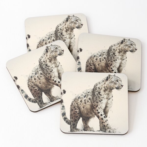 Item preview, Water Color Snow Leopard designed and sold by wildlifezen.