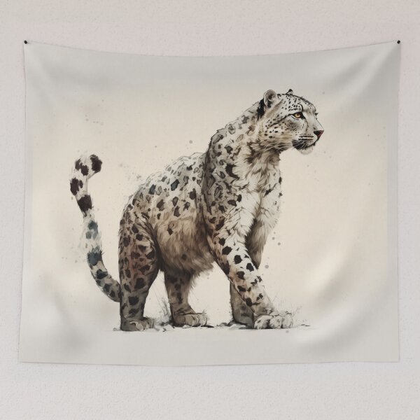 Item preview, Water Color Snow Leopard designed and sold by wildlifezen.