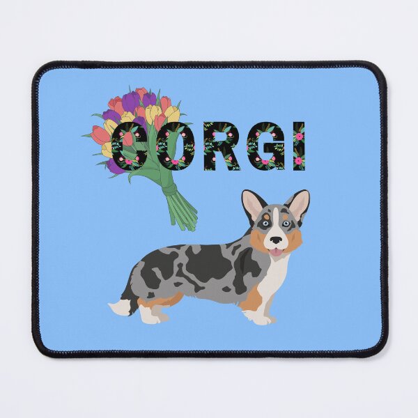 Item preview, Welsh Corgi Cardigan Dog with Tulip Flower Bouquet designed and sold by SeasonalDogs.