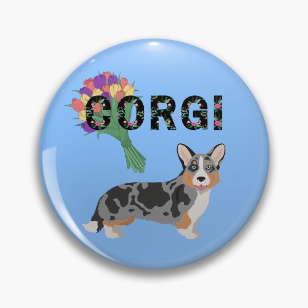 Item preview, Welsh Corgi Cardigan Dog with Tulip Flower Bouquet designed and sold by SeasonalDogs.