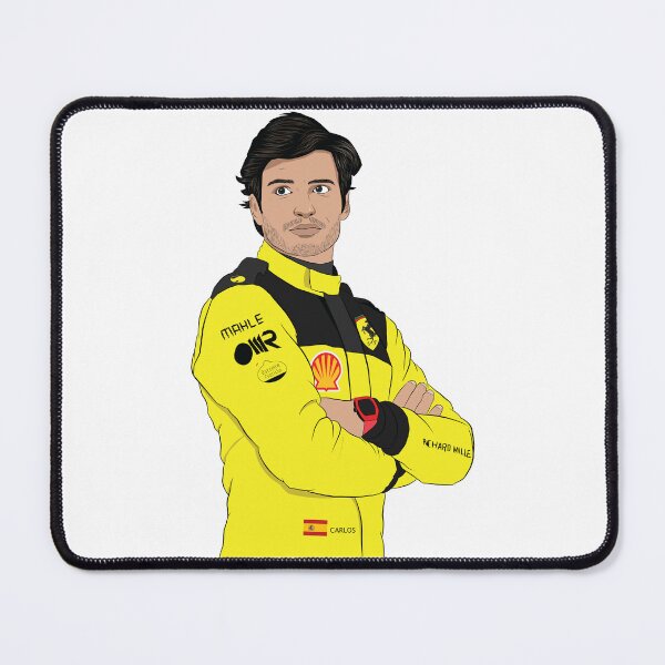 Item preview, Carlos Sainz Yellow Suit Scuderia Ferrari F1 Driver 2023 designed and sold by FormulaGTee1.