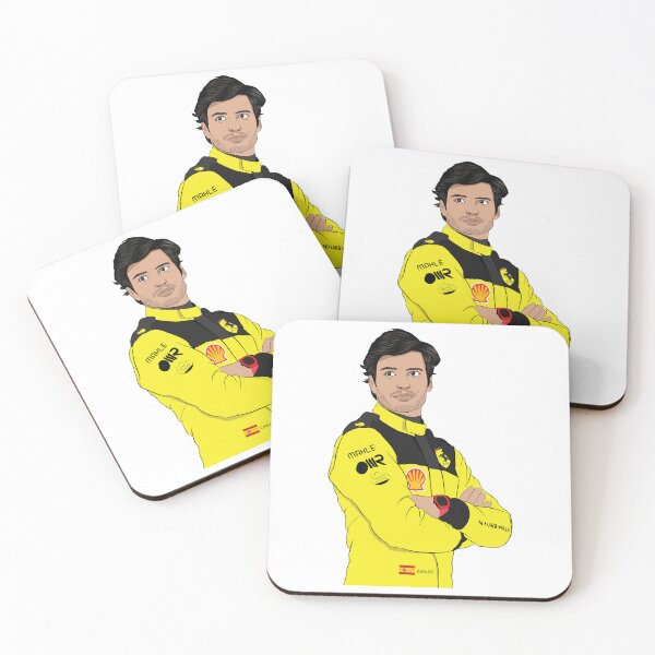 Item preview, Carlos Sainz Yellow Suit Scuderia Ferrari F1 Driver 2023 designed and sold by FormulaGTee1.