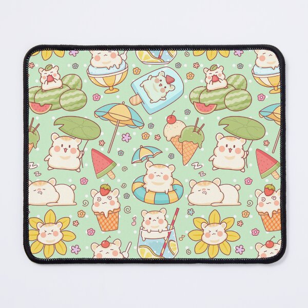 Item preview, Cute Summer Themed Hamster Pattern Lime Green designed and sold by MadeByBeata.