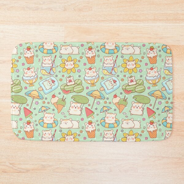 Item preview, Cute Summer Themed Hamster Pattern Lime Green designed and sold by MadeByBeata.