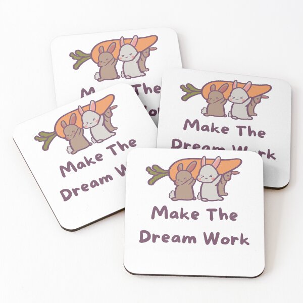 Item preview, Make the Dream Work Cute Bunny designed and sold by ThumboArtBumbo.