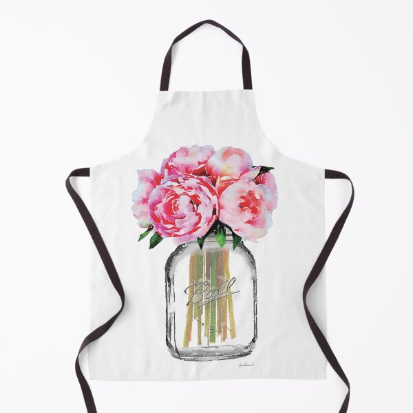 Item preview, Pink Peonies in glass jar, watercolor designed and sold by AmandaGreenwood.
