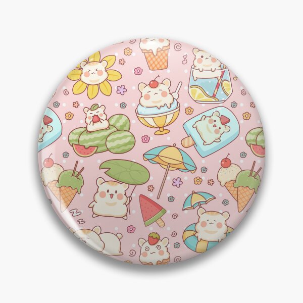 Item preview, Cute Summer Themed Hamster Pattern Pink designed and sold by MadeByBeata.