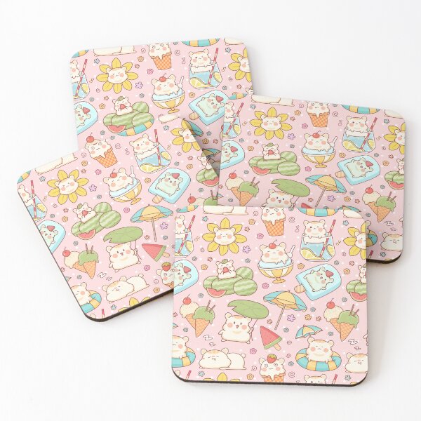 Item preview, Cute Summer Themed Hamster Pattern Pink designed and sold by MadeByBeata.