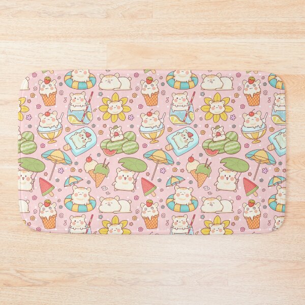 Item preview, Cute Summer Themed Hamster Pattern Pink designed and sold by MadeByBeata.